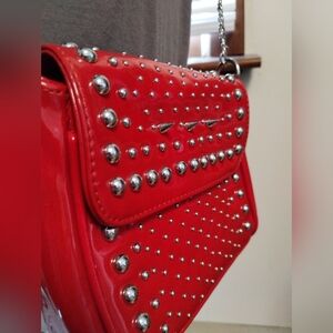 Spiked Studded Patent Leather Purse